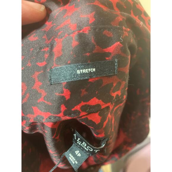 NWT Talbots Button Up Blouse Red Animal Print Size‎ 4P - Picture 8 of 16